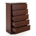 thumbnail image 2 of Gymax 5 Tiroirs Commode Coffre Unité de Stockage avec Lisse Glissière Marron, 2 of 10