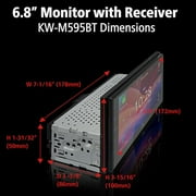 JVC KW-M595BT Digital Car Stereo (50W x 6-Ch), Apple CarPlay & Android Auto Compatible, Bluetooth-Enabled Head Unit with 6.8 LCD Display, Single DIN Touchscreen Car Stereo with USB Mirroring