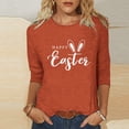 thumbnail image 3 of Raeneomay 3/4 Length Sleeve Womens Tops Women Fashion Easter Printed T-Shirt Blouse Round Neck Casual Tops, 3 of 6