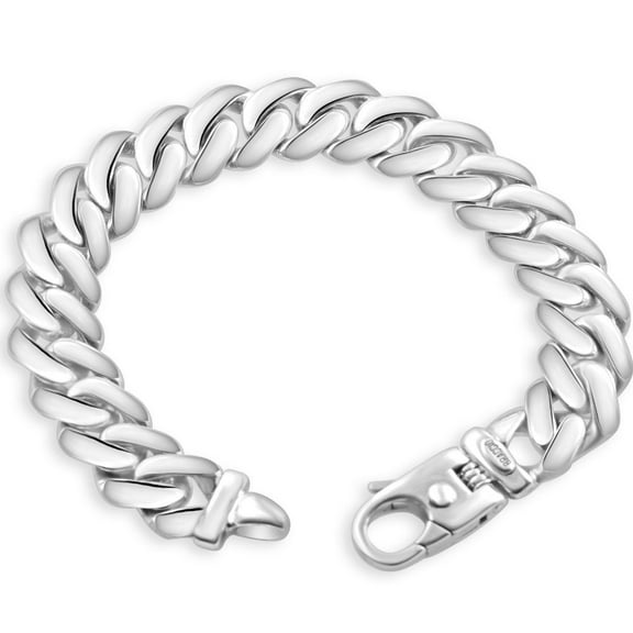 Pompeii Men's Cuban 14k Gold (86gram) or Platinum (161gram) 13.5mm Link Bracelet 9" (,)