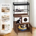 thumbnail image 5 of Multi-Functional Hidden Cat Litter Box Furniture, 2-In-1 Enclosure with Play Zone, Storage Shelves & 150 Lb Capacity, 5 of 9