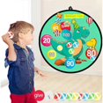 thumbnail image 2 of Toy Sports Double Sided Dart Board Compatible With Kids Target Throw Ball Game C, 2 of 5