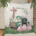 thumbnail image 3 of Easter Egg Labrador Retriever Bunny Ear Welcome Spring Truck Quilt Blanket Lab Dog Lover Gifts Cozy Comforter Throw Blanket - 12002, 3 of 5