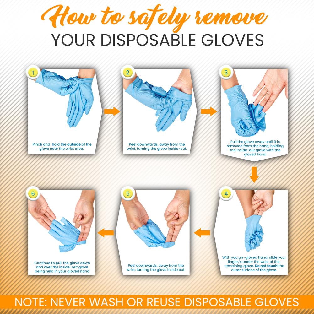SereneLife 100 Pcs Nitrile Disposable Gloves - Soft Industrial Grade Gloves, Nitrile Gloves 4 Mil Powder-Free, Latex-Free Protective Gloves, Ambidextrous, Soft and Comfortable, Size Medium