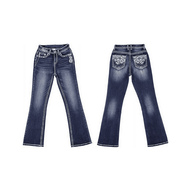 【2plan】23FW★ [MADE] Lucid Eyelet Bootcut Denim Jack David Rhinestone Studs Dark Wash Denim Flap Pocket