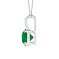 thumbnail image 2 of ANGARA Natural V-Bale Round 1.2 ct Emerald Solitaire Pendant in 925 Sterling Silver for Women (Size-7mm) | May Birthstone, Birthday, Anniversary, Jewelry Gift for Women | Natural Emerald Necklace, 2 of 8