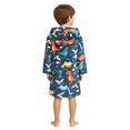 thumbnail image 6 of LYMAYTER Hooded Bathrobe for 2-12Y Kids Toddler Boys Dinosaur Print Robe Soft Flannel Loose Warm Home Robe, 6 of 10