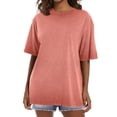 thumbnail image 2 of MOSHU Oversized T Shirts for Women Short Sleeve Vintage Print Cotton Tees Washed Plus Size Shirts Casual Baggy Womens Tops, 2 of 8