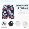 thumbnail image 3 of Cauagu colorful Polka dot bow Print Mens Swim Trunks Quick Dry Board Shorts Swim Shorts with Compression Liner Bathing Suits-3X-Large, 3 of 6