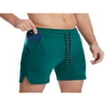 thumbnail image 4 of EIMELI Men Casual Sports Shorts  Quick-drying Solid Color Running Training Fitness Short Pants with Pockets, 4 of 6