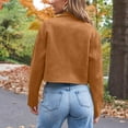 thumbnail image 4 of Oplxuo Womens Faux Leather Jackets Suede Fall Fashion 2025 Outfits Winter Clothes Open Front Cropped Coat Outwear, 4 of 5