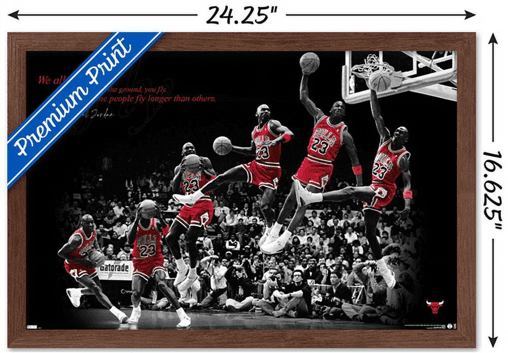 Michael Jordan - Jersey Wall Poster, 22.375 inch x 34 inch, Framed, FR21928BWD22X34EC