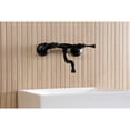 thumbnail image 3 of Kingston Brass KS2110BL Kingston Double-Handle 2-Hole Wall Mount Bathroom Faucet in Matte Black, 3 of 8