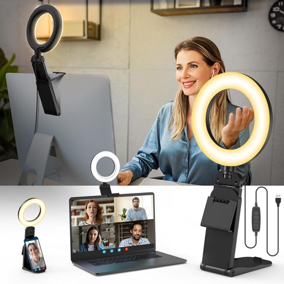 Ring Light Evershop para escritorio portátil con soporte y soporte