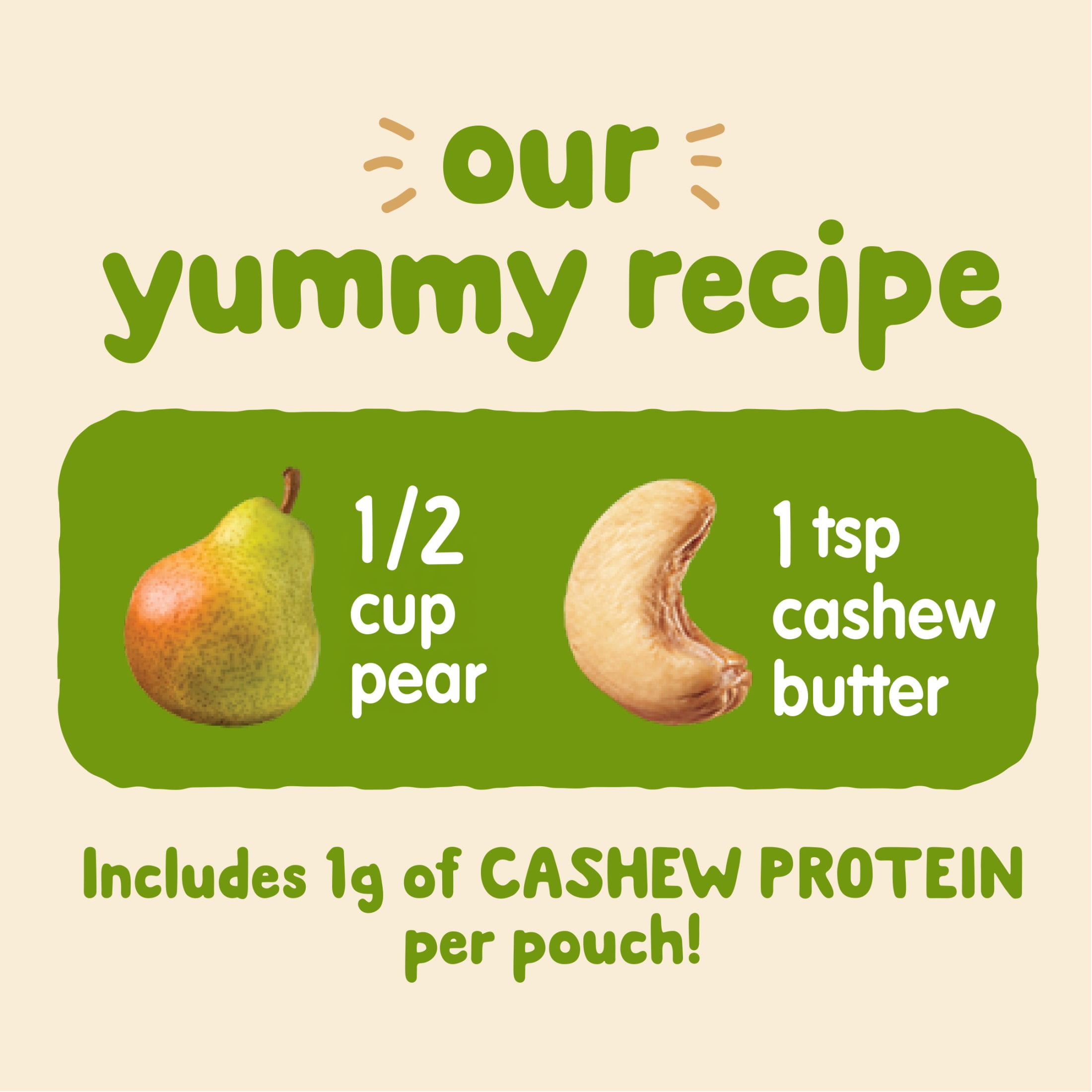 Happy Baby Organics Nutty Blends, Organic Pears with Cashew Butter Organic Baby Food Pouches, 6+ Months, 3 oz