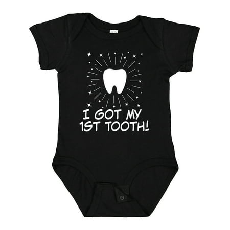 

Inktastic I Got My First Tooth Announcement Gift Baby Boy or Baby Girl Bodysuit