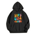 thumbnail image 4 of TYGHBN Ladies Fashion Autumn Winter Outdoor Loose Plus Size Letter Printed Drawstring Hoodie Sweatshirt Top Woman Hooded Sweatshirt Zip up Hooded Sweatshirt Women Womens Pullover Hoodie Winter Jacket, 4 of 5