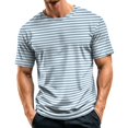 thumbnail image 3 of Mfakffe Shirts For Men Casual Striped T-Shirts Short Sleeve Crewneck Basic Tee, 3 of 5