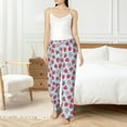 thumbnail image 5 of Uemuo Strawberries Pattern Women's Wide Leg Palazzo Lounge Pants with Pockets Light Weight Loose Comfy Casual Pajama Pants-Large, 5 of 9