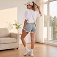 thumbnail image 7 of Shorts for Women Cotton Yoga Short Pants Summer Elastic Waist Athletic Cycling Hiking Sports Shorts, 2XL, 7 of 7