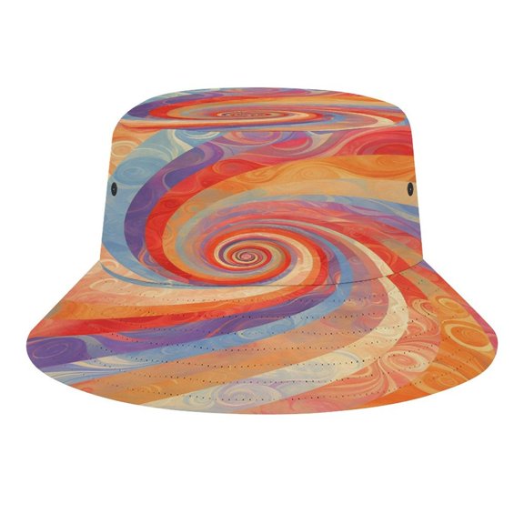 Men'S And Women'S Universal Fisherman'S Hat Sun Protection Can Be Easily Matched With All Kinds Of Clothing For Picnic Camping Climbing And Fishing PaleVioletRed Tie-dye Vibrant Colors And Swirling