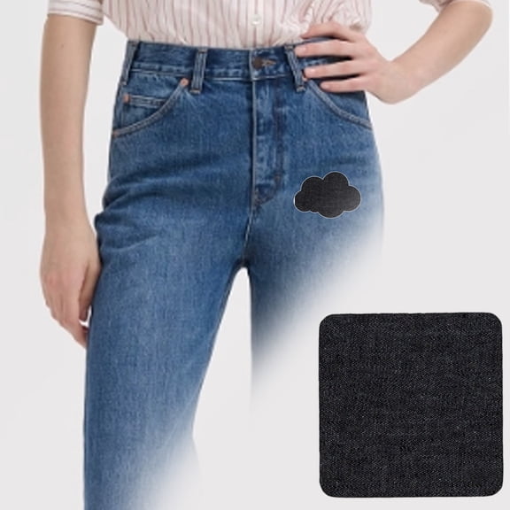Denim Patches - Self Adhesive Jean Repair Patches - Strong Glue Iron On Denim Patch for Jeans Clothing DIY Craft - Assorted Colors - 1 Pack Army Green