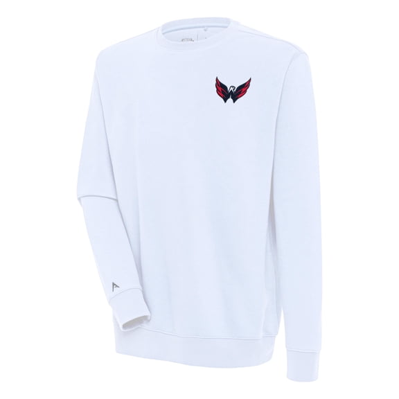 Men's Antigua White Washington Capitals Victory Pullover Sweatshirt