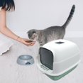 thumbnail image 1 of Chat avec Couvercle Fermé et Couvert Pot pour Chaton Réutilisable avec Porte Fond Vert, 1 of 8