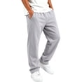 thumbnail image 2 of TKKCS Boys Straight Leg Sweatpants Lightweight Open Bottom Elastic Waist Loose Fit Athletic Casual Pants with Pockets Gray 9-10Years, 2 of 7