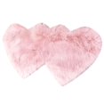 thumbnail image 1 of Alfombra de felpa de oveja sintética Zulema en forma de corazón Rosado, 1 of 8