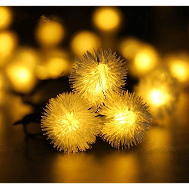 Navidad peluda llevada de la decoración del jardín del jardín de las luces de la secuencia de la bola con pilas