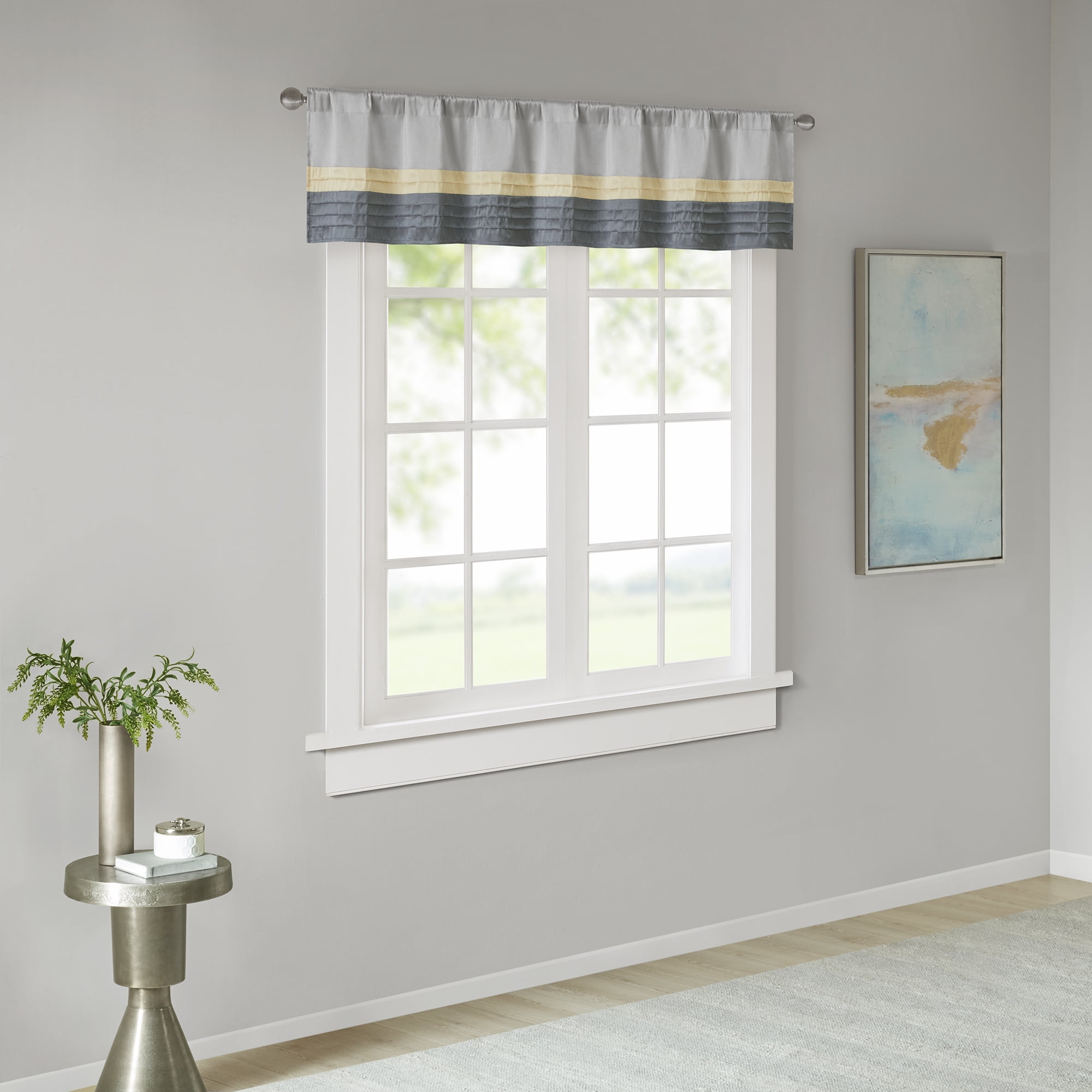 Home Essence Salem Polyoni Pintuck Lined Window Curtain Valance
