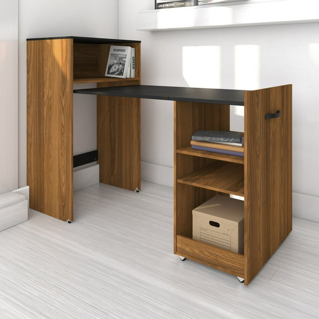 Mesa Extensible Playcon Modelo Barcelona 2 En 1 Con Repisas