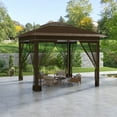 thumbnail image 2 of Homiyad 12x12 Dark Brown Pop Up Canopy Tent with Netting Carry Bag for Instant Sun Shelter Shade | Aosom.com, 2 of 8