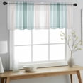 thumbnail image 2 of Teal Aqua Stripes Valance Curtains for Kitchen/Living Room/Bathroom/Bedroom Window, Rod Pocket Small Topper Half Short Window Curtains Voile Sheer Scarf, Minimalist Abstract Vertical Lines 42"x12", 2 of 8