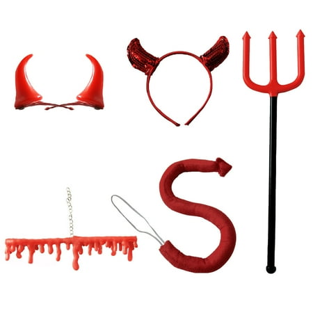 

NUOLUX 5pcs Halloween Theme Party Decorations Devil Costume Role Playing Tools