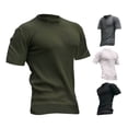 thumbnail image 6 of sunsanly O-Neck Short Sleeve 3D Waffle Men T-shirt Summer Solid Color Simple Tee Shirt Streetwear, 6 of 7
