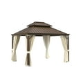 thumbnail image 6 of Hommow 10' x 12' Hardtop Gazebo with Steel Double Roof, Anti-Rust Coating Aluminum Frame Permanent Outdoor Waterproof Pavilion, 6 of 11
