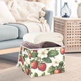 thumbnail image 3 of Yayeee Collapsible Cube Storage Bin with Lid Fabric Closet Decorative Basket with Handles, Beige Strawberry, 3 of 7