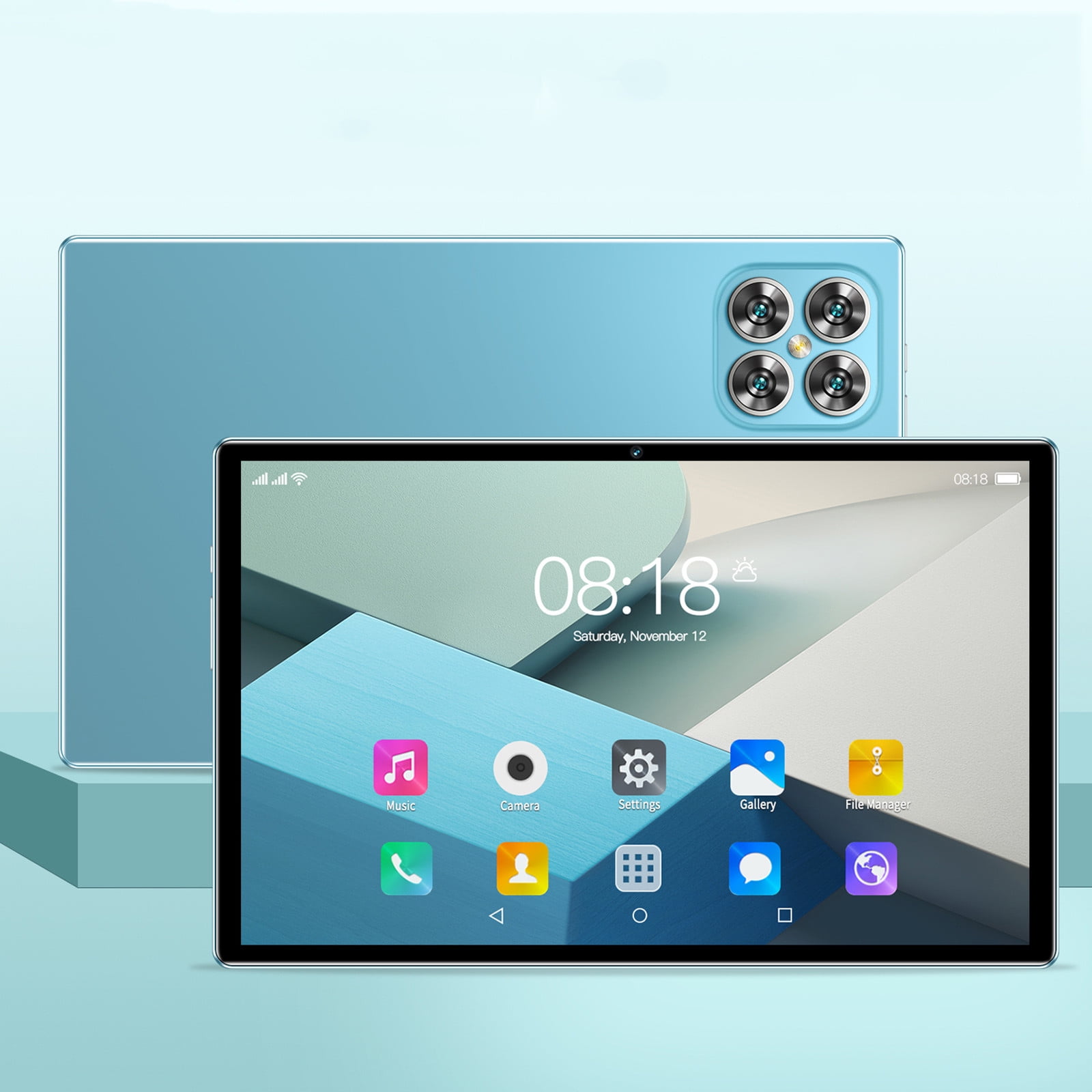 shyuyusa New 2+16G All Netcom 10.1inch Android Tablet Computer 10 Core IPS HD Ultra-thin Screen WiFi Bluetooth Voice Call Game Office Learn Tablet SIM Communication