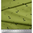 thumbnail image 2 of Soimoi Green Cotton Voile Fabric Black Sketch Feather & Dots Printed Fabric 1 Yard 42 Inch Wide, 2 of 3