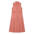 thumbnail image 4 of XiYing Robes Décontractées pour Femmes, Robe Longue d'Été Décontractée pour Femmes à Col en V Sans Manches, Maxi Fluide avec devant à Boutons et Poches pour Vacances à la Plage, Coupe Ample,, 4 of 7