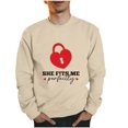 thumbnail image 4 of ZCFZJW Valentines Day Heart Lock and Key Print Long Sleeve Crewneck Sweatshirts for Couples Lightweight Casual Graphic Holiday Tees Shirt Trendy His Her Matching Outfit Clothes Beige Men-M, 4 of 6