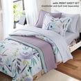 thumbnail image 5 of Campus Comforts by New Sega Home 2-Pack Microfiber Sheet Set, One Print, One Solid, Flora, Lilac, Twin-XL, 5 of 8
