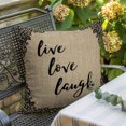 thumbnail image 3 of Throw Pillow Covers, Farmhouse Decorative Throw Pillow Covers 20x20 Inch, Retro Rustic Classic Black Flower Pattern Brown Square Linen Pillow Cases for Couch/Living Room/Sofa, 3 of 9