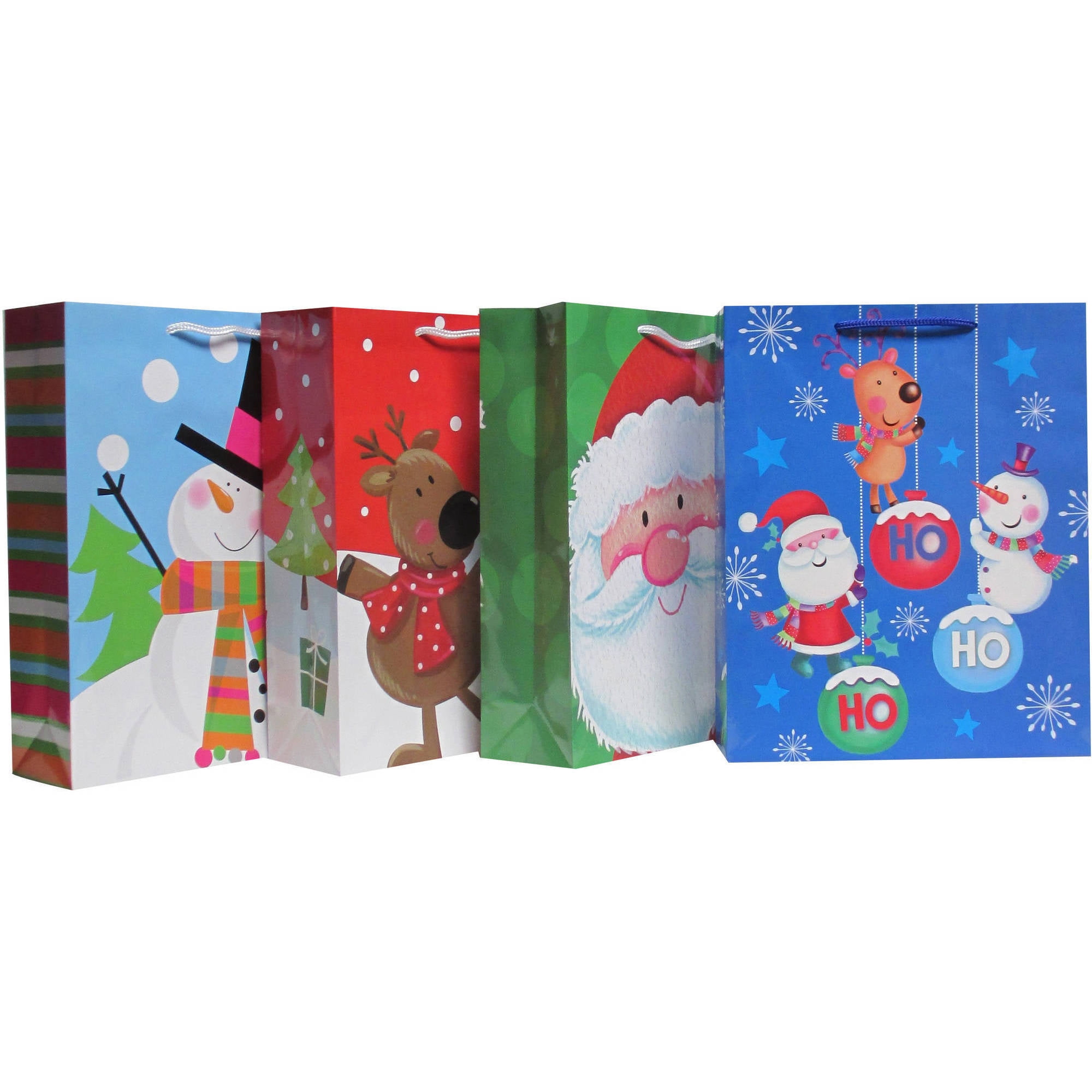 Holiday Time Traditional Value Pack Gift Bags, 4ct