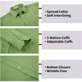 thumbnail image 3 of WARHORSEE Mens Dress Shirts Long Sleeve Performance 4-Way Stretch Wrinkle Free Casual Button Down Shirt, 3 of 9