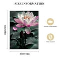 thumbnail image 2 of JEUXUS  Zen Canvas Wall Art Pink Lotus Flower Paintings Black White and Pink Floral Water Lily Picture for Bathroom Wall Decor Framed (Lotus Flower 3), 2 of 5