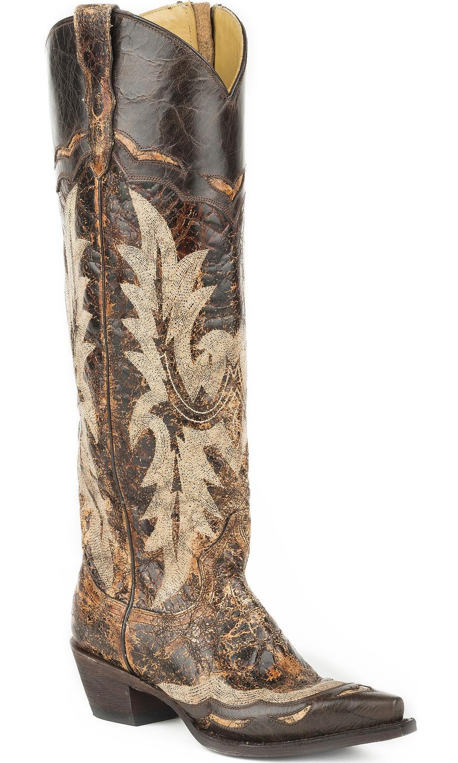 women's side zipper cowboy boots