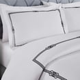 thumbnail image 4 of Superior Moonlawn Embroidered Cotton Duvet Cover Set, King/California King, White/Black, 4 of 11